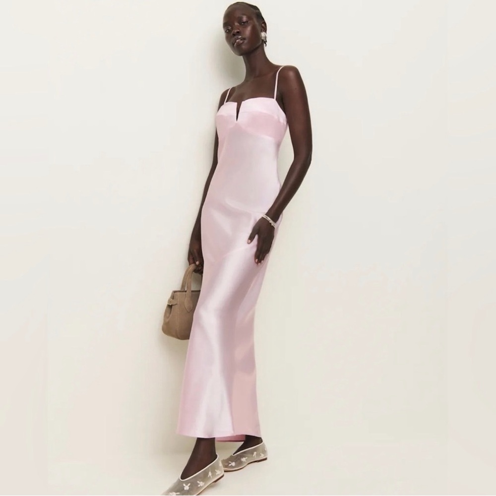 Reformation Brie Silk Dress - Cherry Blossom Pink Size 4 NWT